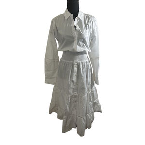 Thakoon Women's Long-Sleeve White Lightweight Comfortable Dress, Size 6